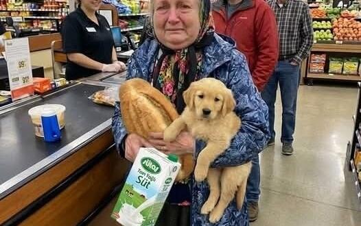 Marketten zor durumda olan bir büyükannenin